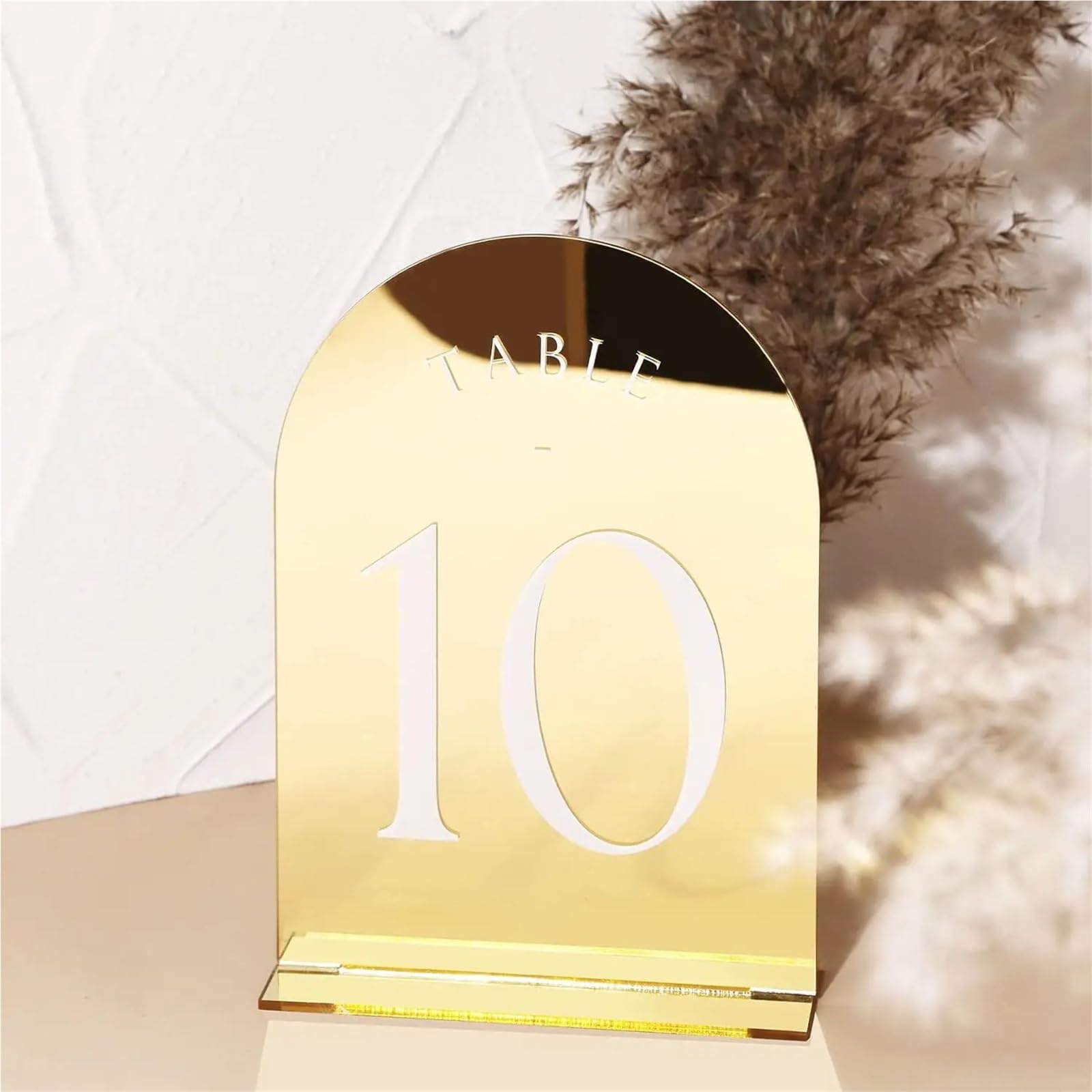 PortanúMeros De Mesa Gold Mirror Acrylic Table Numbers Wedding Signs Signage Decor with Stand PosanúMeros Para Boda(TABLE 1-20)