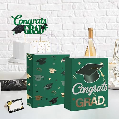 Miniatura 5 de 12 bolsas de regalo para graduados, regalos de fiesta de graduación, bolsas de envoltura para decoración de suministros de fiesta temática (oro