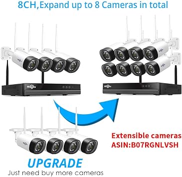 10CH 3MP/1080P/960P Network Video Recorder for Hiseeu Wireless Security Camera Systems, Without Hard Drive, Up to 6TB Internal Hard Drive, Work with Hiseeu 3MP/5MP Wireless Camera