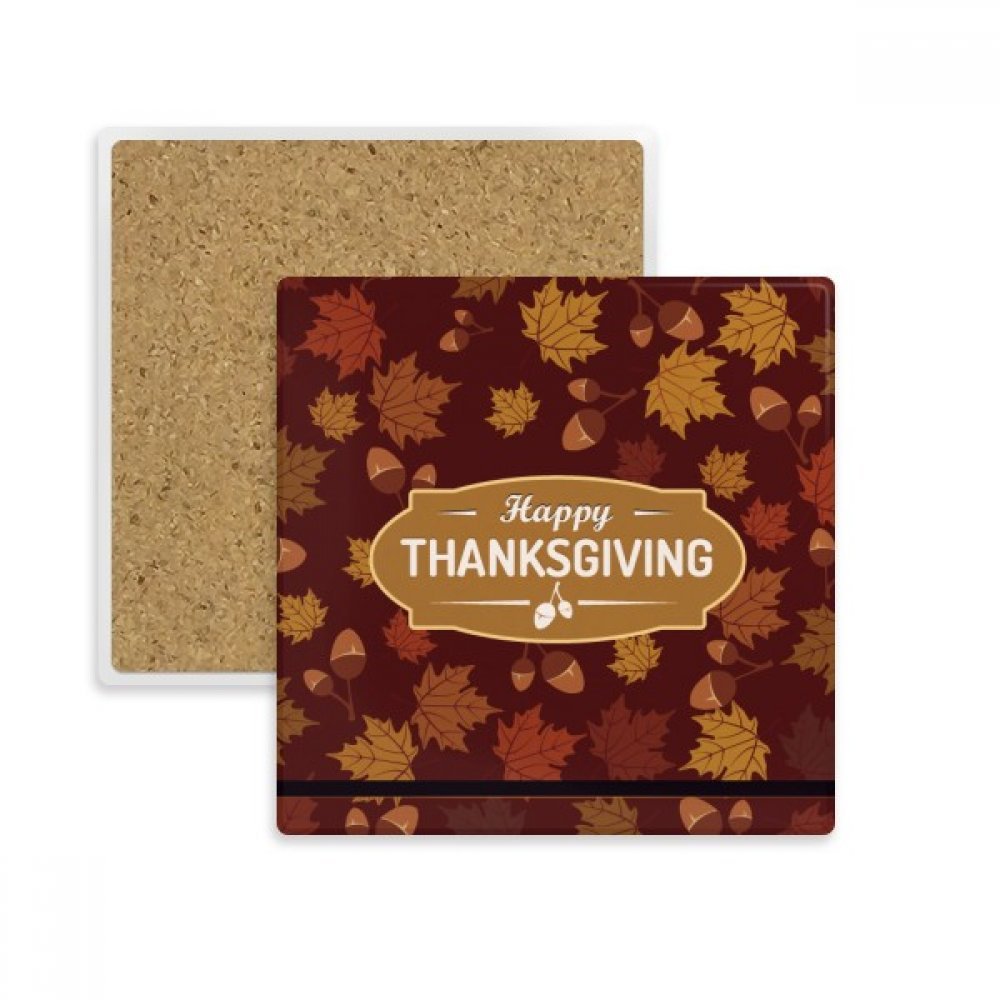 Coaster dessous de verre absorbant Thanksgiving sous-verre pierre carré multicolore boisson