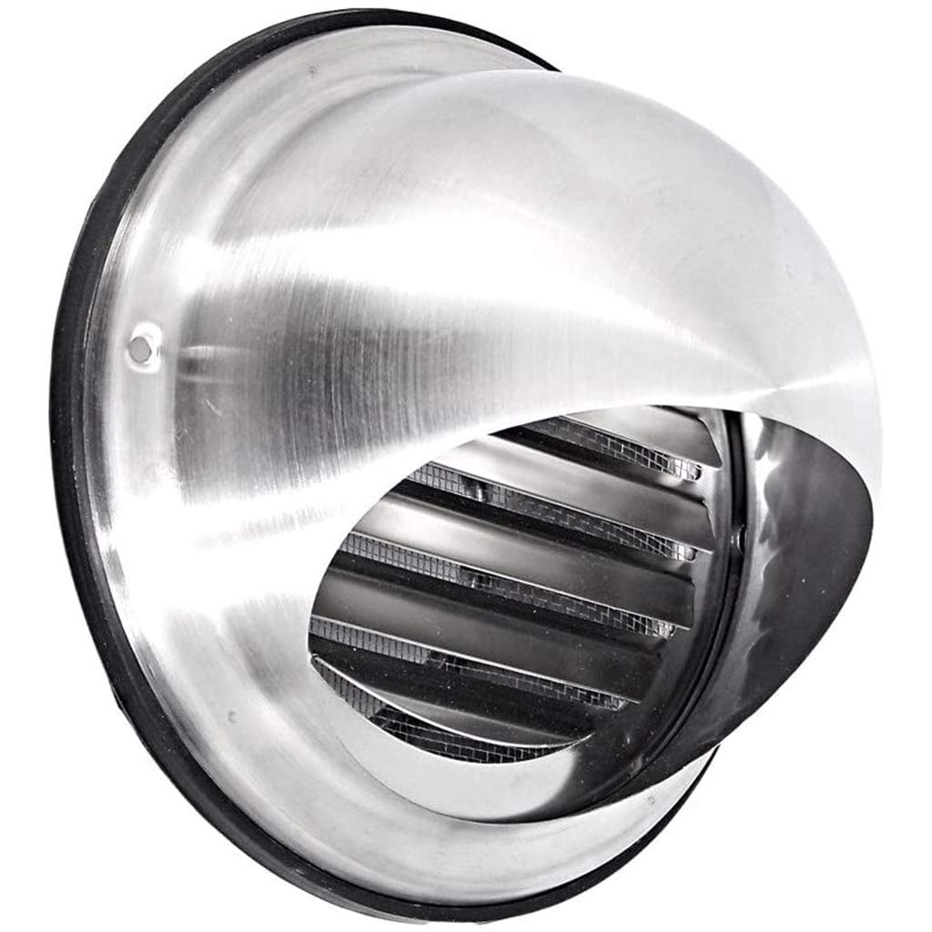 Grille de Protection météo en Acier Inoxydable avec moustiquaire Grille d'évacuation Air Entrant Air évacué Grille Ventilation Surpression Grille d'aspiration,100mm