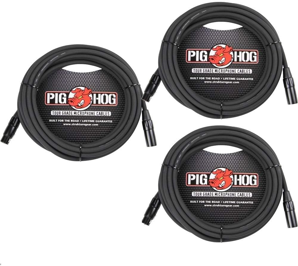 XLR 25 Foot Pack Tour Grade Microphone Cables (3-Pack)