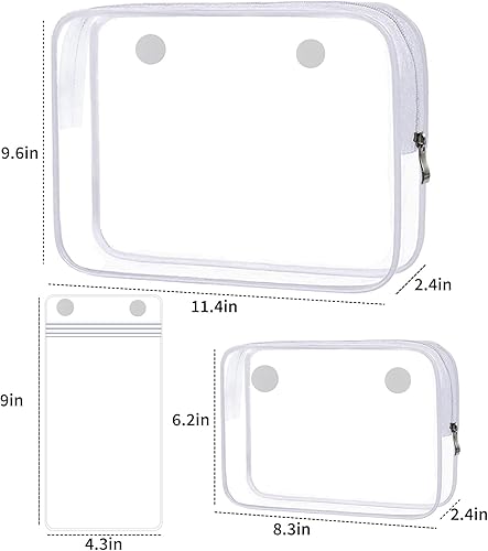 Miniatura 3 de Addoklm 3 paquetes de bolsas interiores con cremallera de PVC transparente Kit para bolsa de goma de playa de Bogg Bag