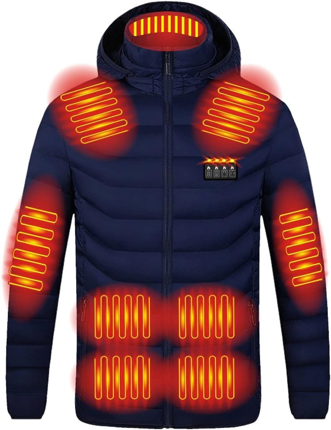 Giacca Riscaldata per Uomo e Donna, USB 19 Zone di Riscaldato Gilet Riscaldante Elettrico Cappotti con Cappuccio, Gilet Caldo Invernale per Sci all'aperto Moto Escursioni in Campeggio