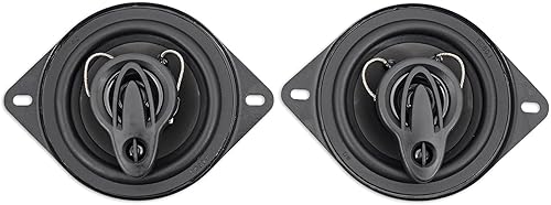 Rockville RV35.3A - Altavoces de coche de 3 vías de 3.5 pulgadas, 200 W, graves ricos, clasificación CEA, woofer de polipropileno, envolvente de