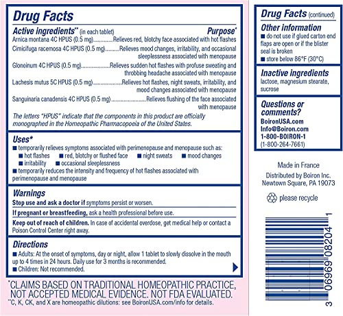 Boiron Cyclease Menopause For Relief From Hot Flashes, Mood Changes, Night Sweats, And Irritability - 120 Count (2 Pack Of 60) #TOP7