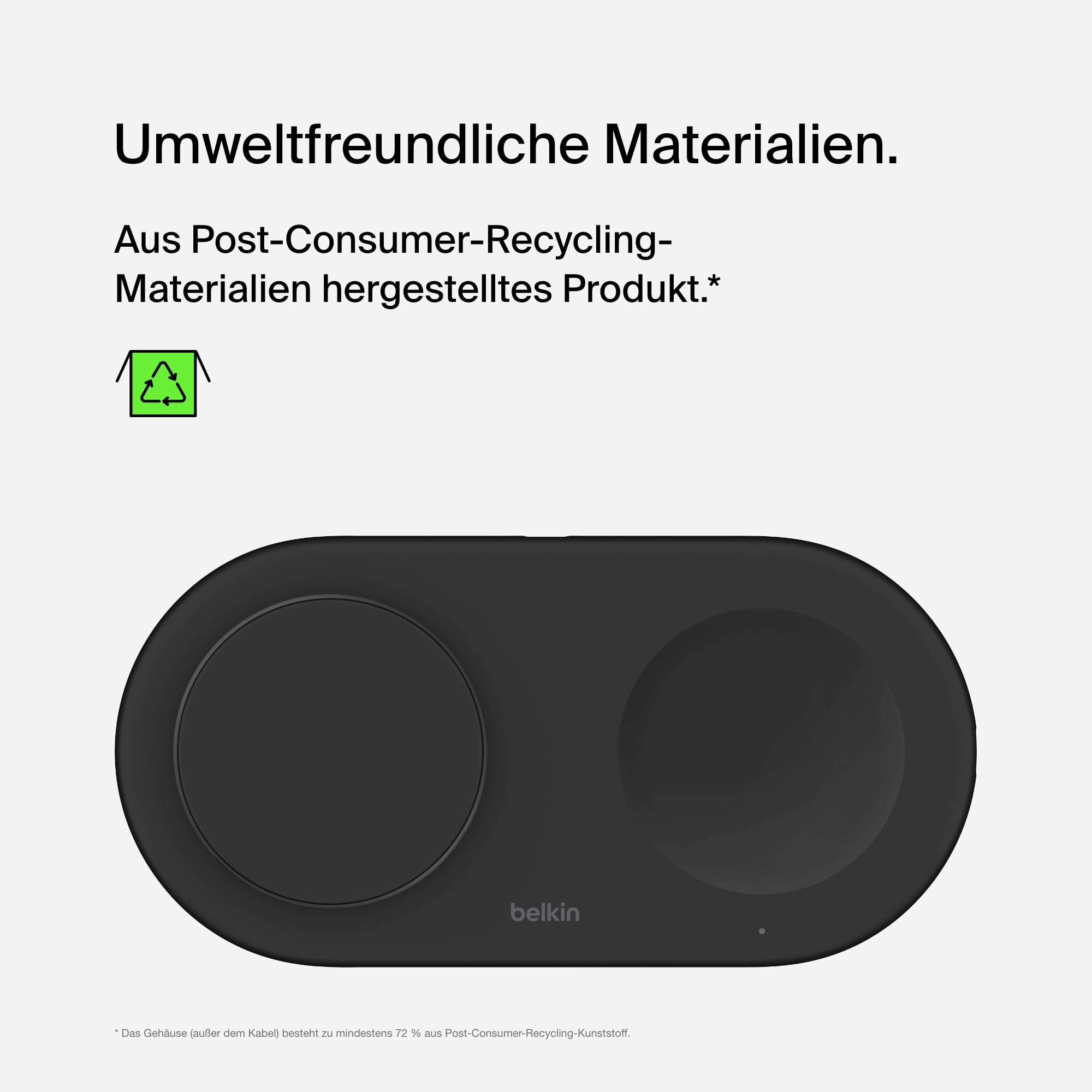Belkin BoostCharge Pro kabellose 2-in-1-Ladestation mit magnetischem Qi2, 15W, Schnellladegerät, Wireless Charger für iPhone 17, Air, 16, Pixelsnap, AirPods und MagSafe-fähigen Geräten – Schwarz