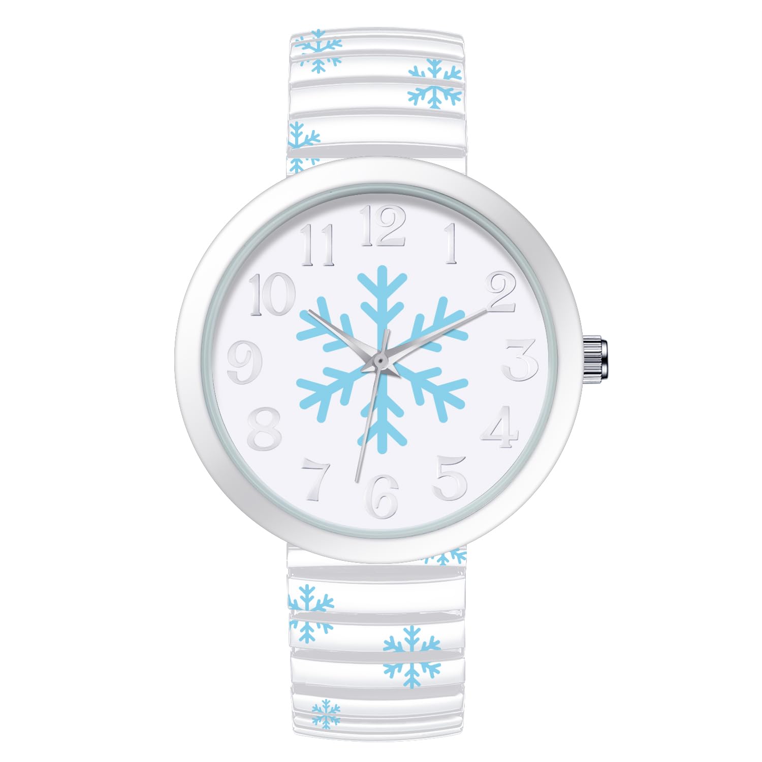Blekon Christmas Theme Women Watch Large 38mm White Face Stretch Band Watches s-l1200.jpg main image 2