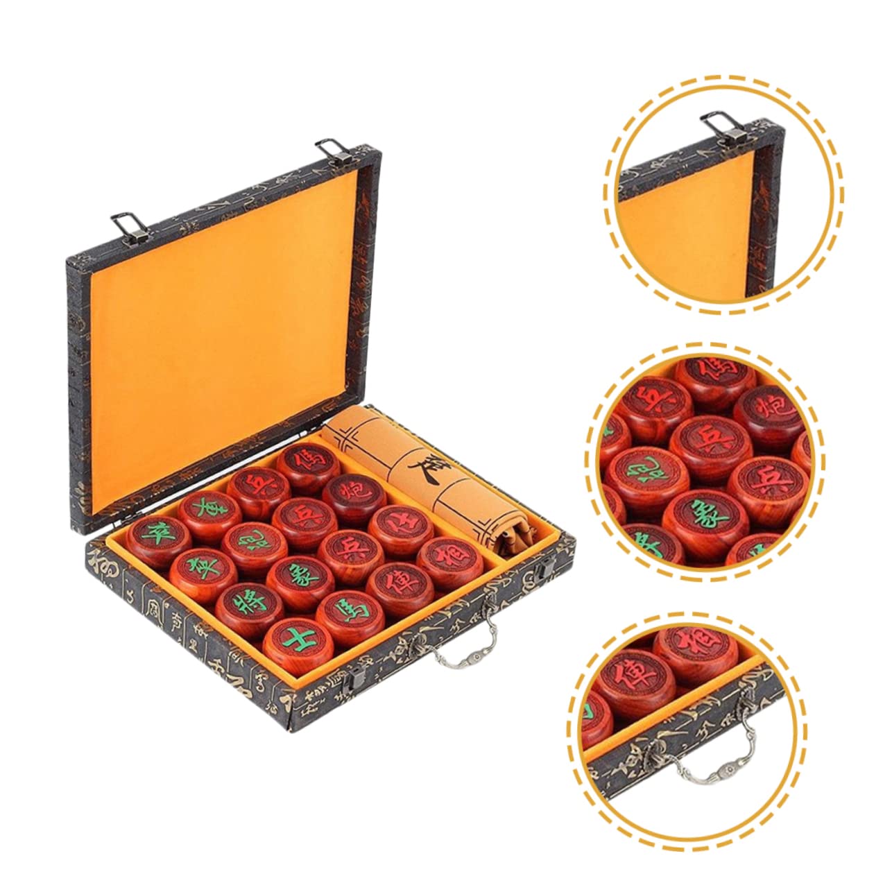 1set Scacchi Cinesi Legno Con Scacchiera Portatile Tradizionale Gioco Da Tavolo Per Famiglie e Adulti Realizzato Legno Di Alta Qualità Con Design Elegante e Manifattura Eccellente