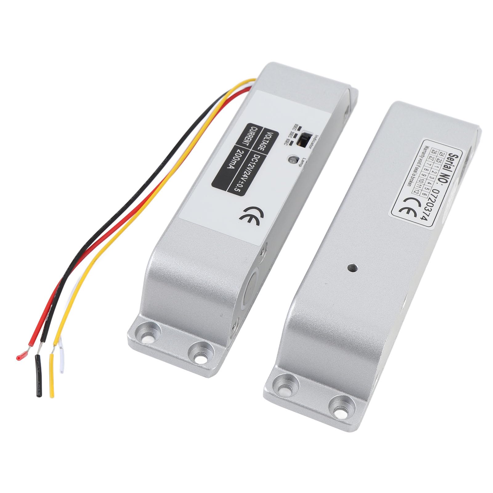 Elektryczny zamek ryglowy DC12V/24V NC Fail Safe Zamek wpuszczany z regulowanym opóźnieniem czasowym do drzwi przeciwpożarowych z drewna i metalu, montaż powierzchniowy