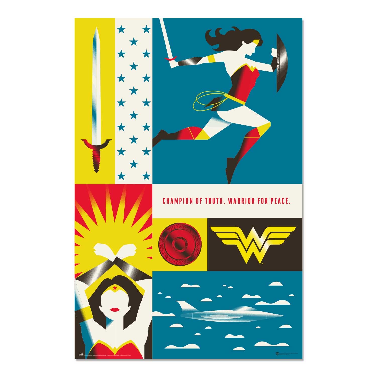 Grupo Erik Wonder Woman Warner Bros. 100Th Anniversary Poster - 36 X 24 Inches / 91.5 X 61 Cm - Shipped Rolled Up - Cool Posters - Art Poster - Posters & Prints - Wall Posters