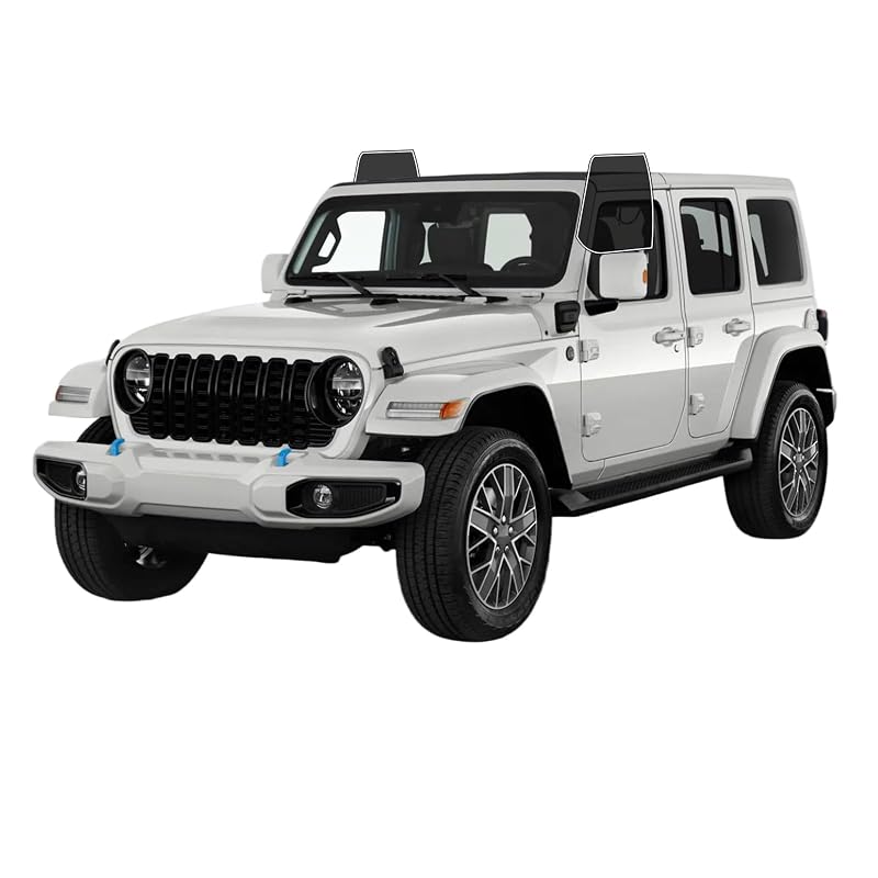 Película para Vidro Pré-Cortada AUTOTEK para Jeep Wrangler 4 portas 2018–2026, Janela Dianteira, VLT 20%, PET, Kit com 1 unidade