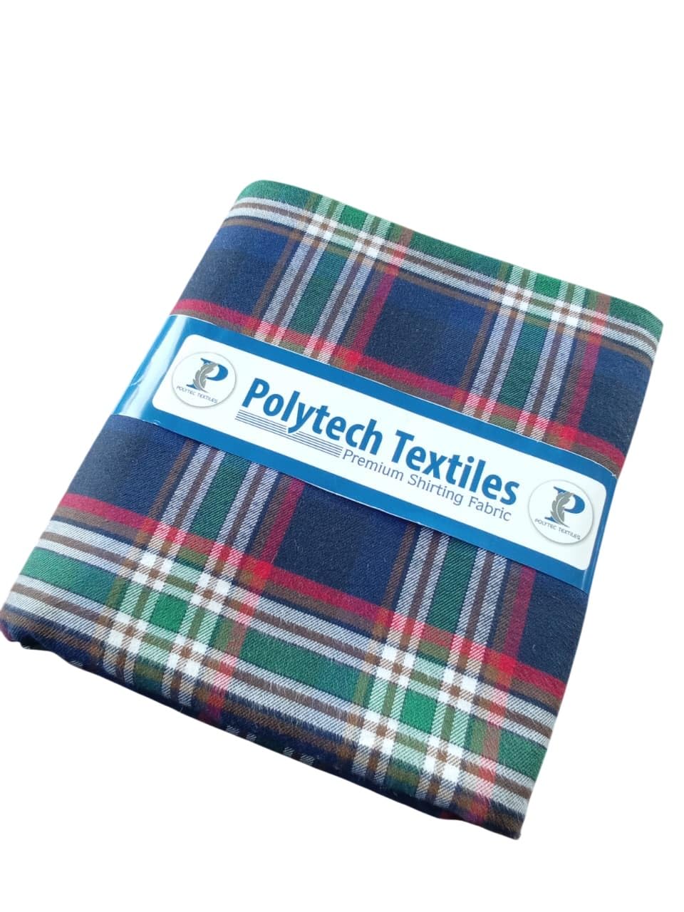 polytech textiles 304-Polytech Textiles Cotton Unstitched Shirting Fabric, Royal Blue Multicolour Checks, Oxford Style, 1.5 Meters, Regular Fit, for Men-picture-23