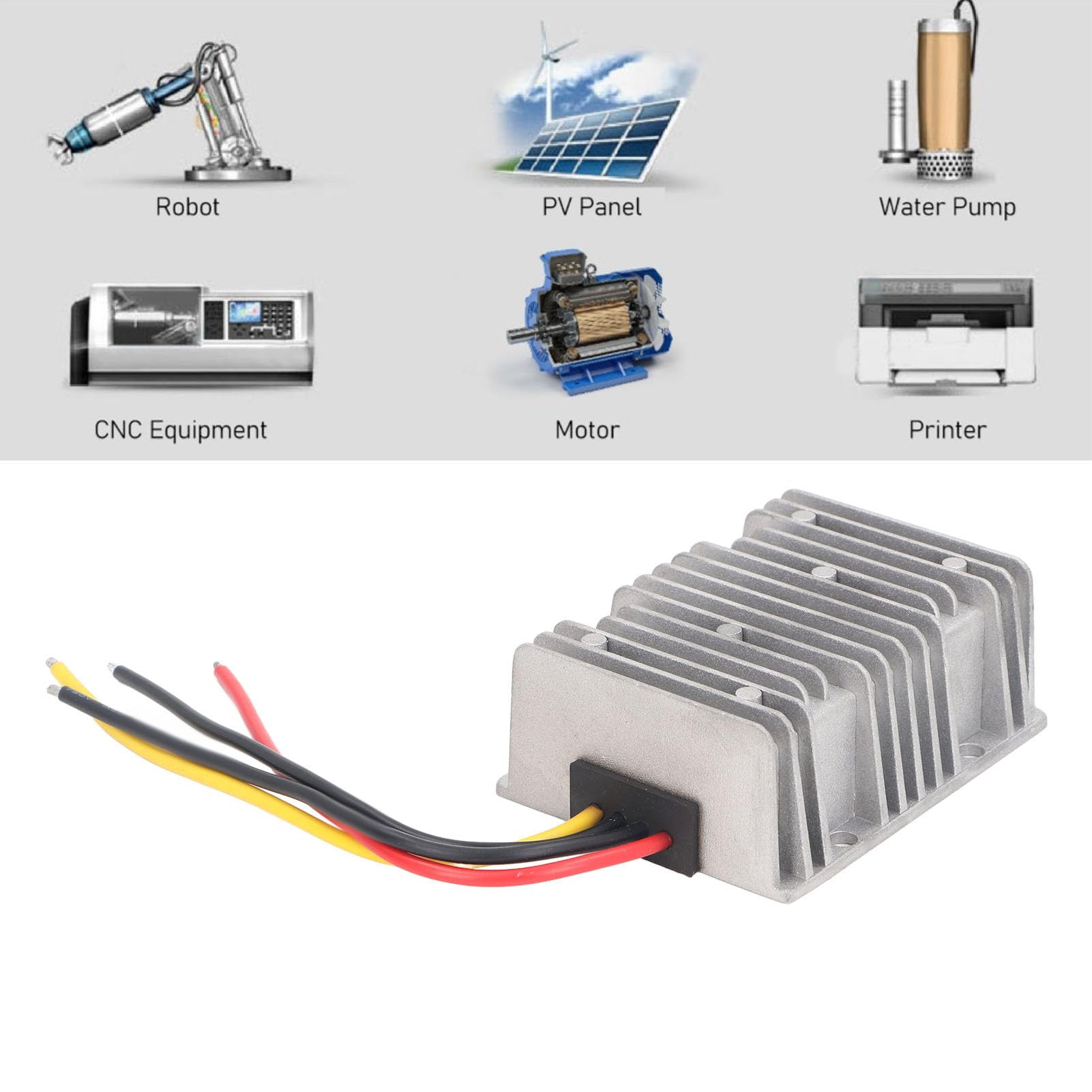 Trasformatore Step-up, Convertitore Boost da 12 V a 36 V Regolatore di Tensione Impermeabile da 540 W con Molteplici Funzioni di Protezione per Sistemi di Sicurezza dei Veicoli Strisce
