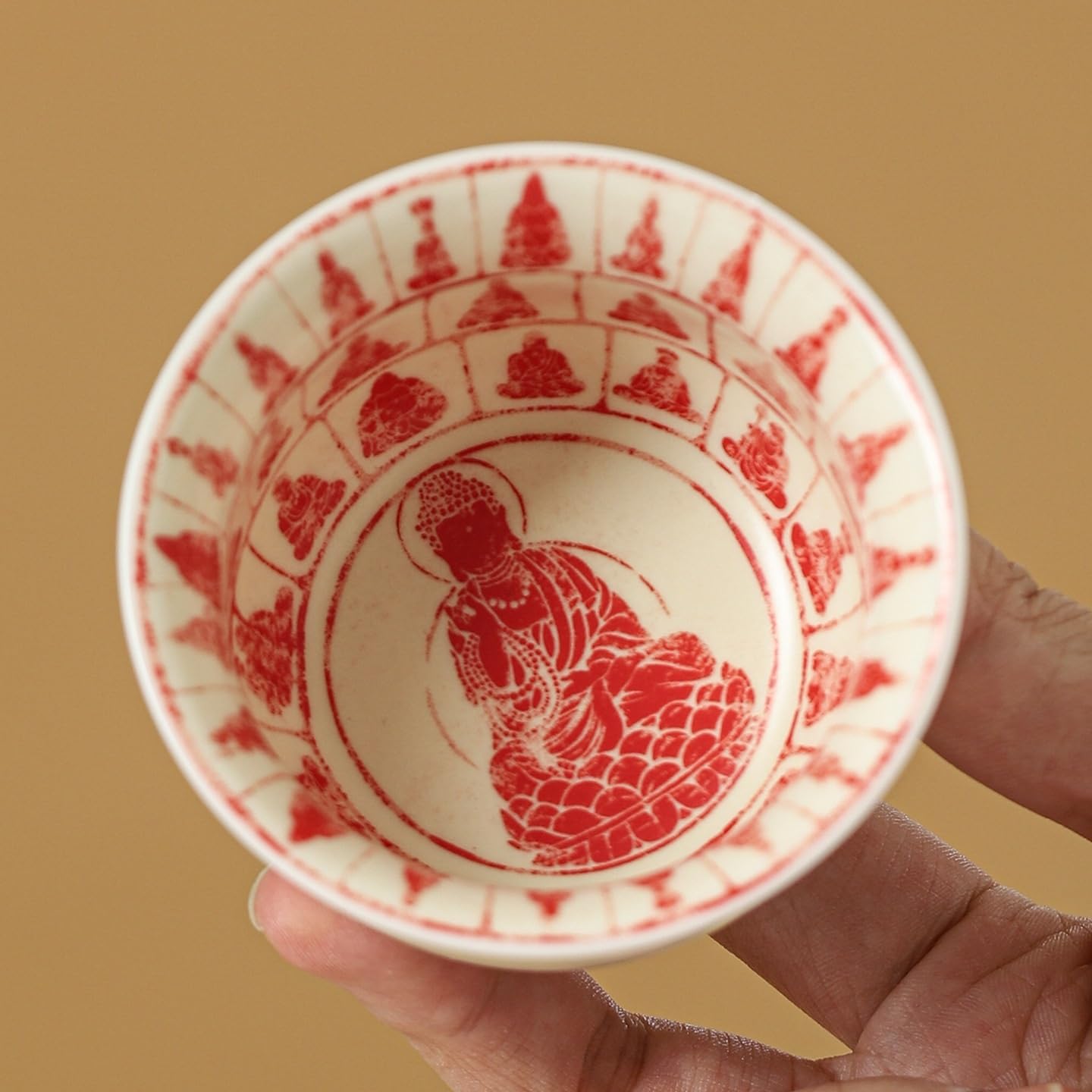 Taza de té Loto Azul cerámica for el hogar Maestra Juego Kung Fu Estilo Chino for Beber Contenedor remojo