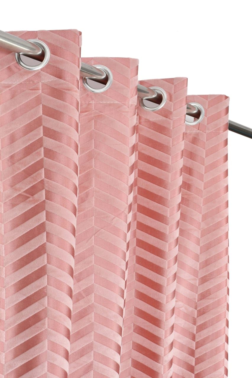 Vervique Heavy Soft Abstract Velvet Solid Emboss Texture Zig Zag Design Room Darkening Door Curtains 7 feet Long Set of 1 | Parde for Living Room and Bedroom | Eyelet Rings | Pink Curtain (B0CVS4QBD9) Amazon Price History, Amazon Price Tracker