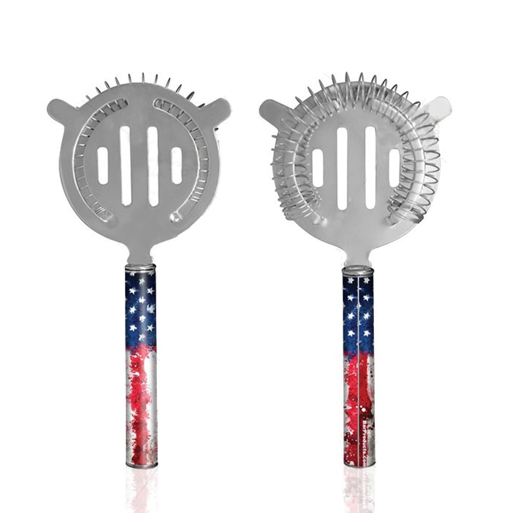 Designer Cocktail Strainer - Pipe Handle - US Flag