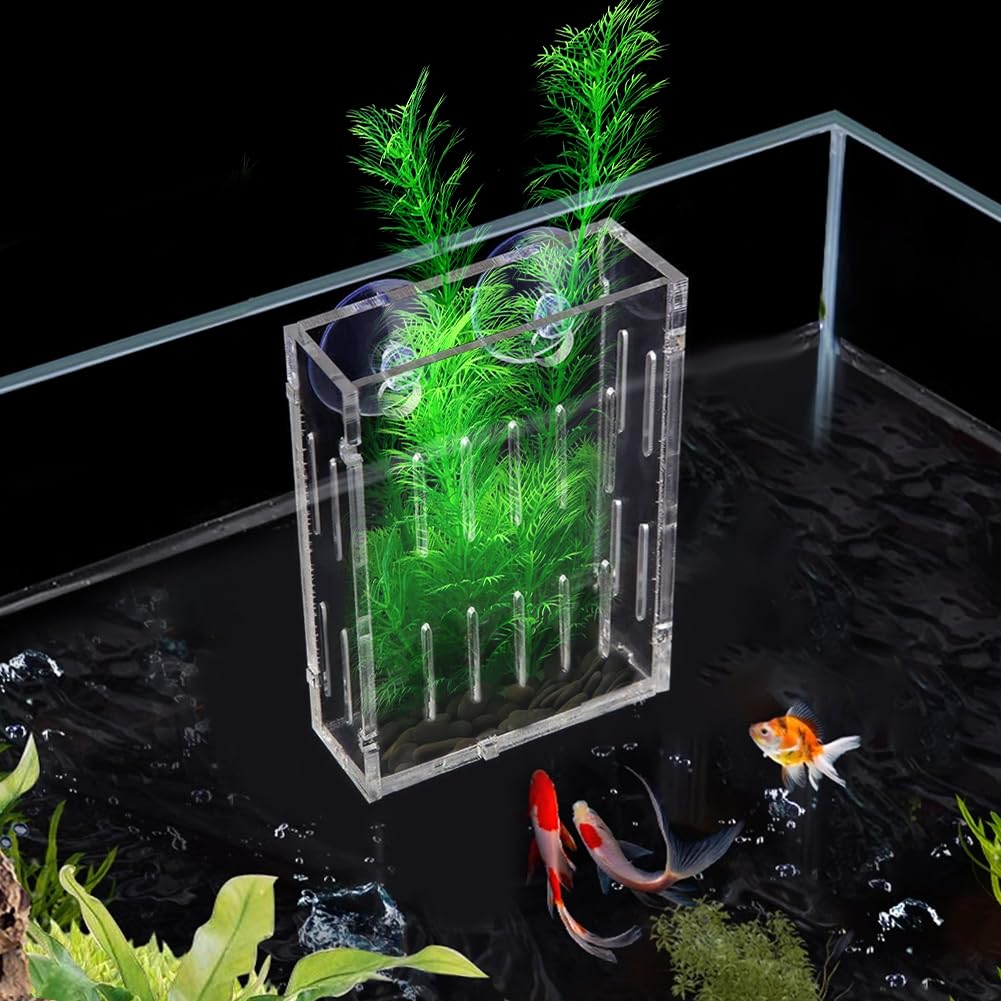 La La Pet Acrylic Mini Suction Cup for Aquatic Plants Transparent Water Plant Cup Pot Holder for Aquarium