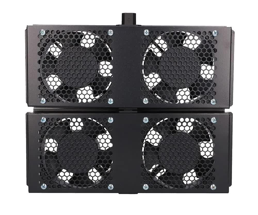 Extralink, Ventilatore rack progettato per rack in piedi, cavo da 2 metri con spina europea in dotazione, 2 pannelli, totale 4 ventole.