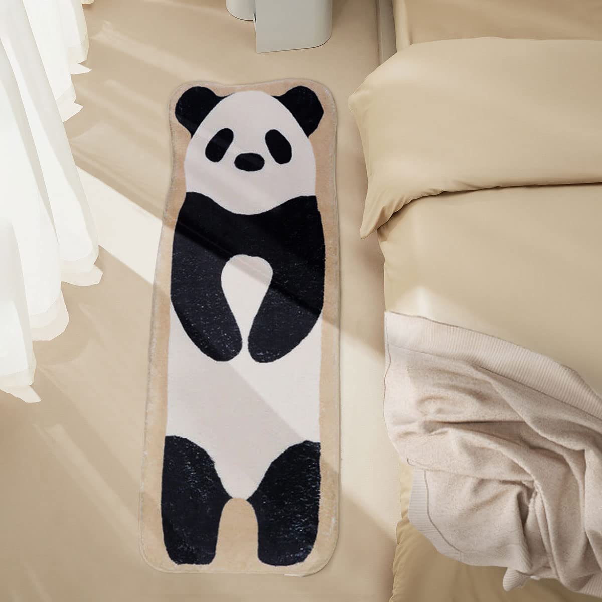Cute Soft Animal Shaped Area Rug Bathroom Kitchen Floor Absorbent Non-Slip Doormat Children Play Room Floor Mat Cute Bedroom Mat, 19in*47in (Panda, 23in*70in)