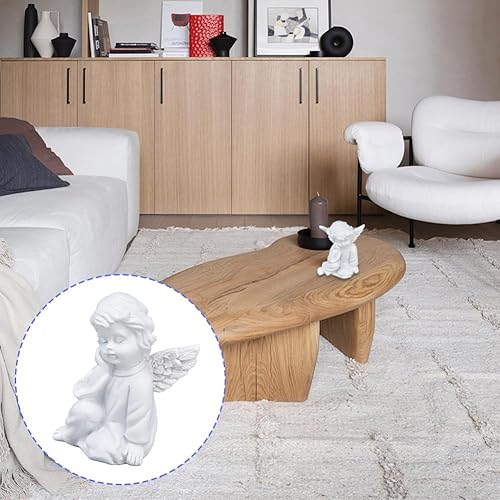 Miniatura 6 de Joyzan Estatua de querubín de resina, estilo encantador, figuras blancas de bebé, ángel, jardín, decoración conmemorativa, interior y exterior,