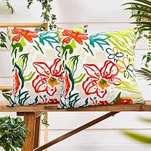 HYOPUO 2 Stück Outdoor Kissenbezüge Blumenmuster