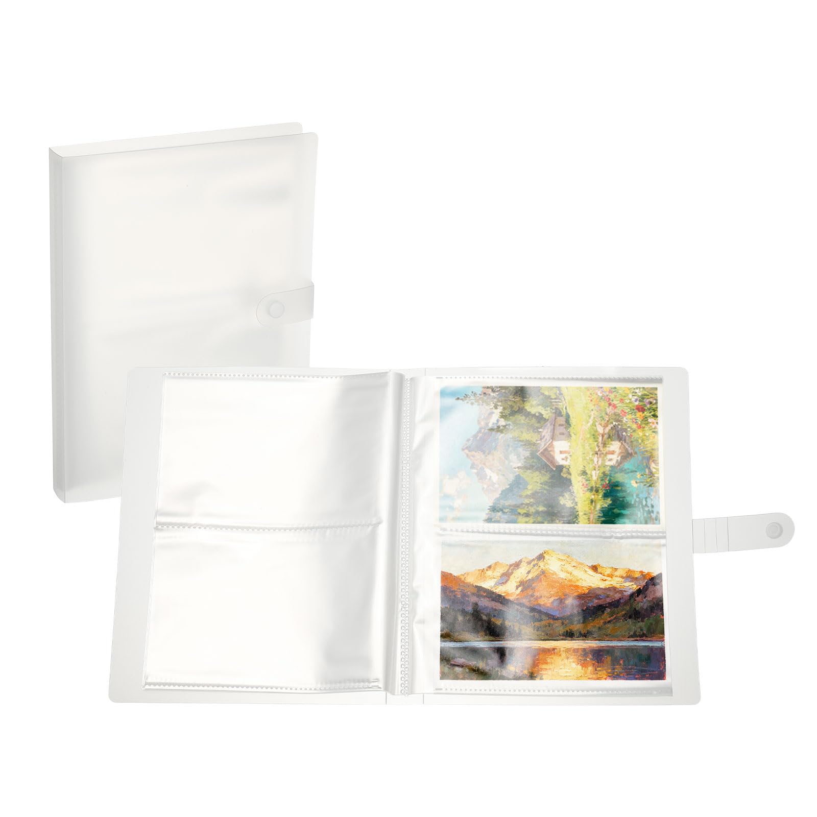PATIKIL 4.6x6.5 Index Card Holder, 2 Pack Clear Index Card Binder Flash Cards Organizer Storage Pouches 40 Page Hold 160 Cards Plastic Booklet Folder for Notecards&Recipe Notebook
