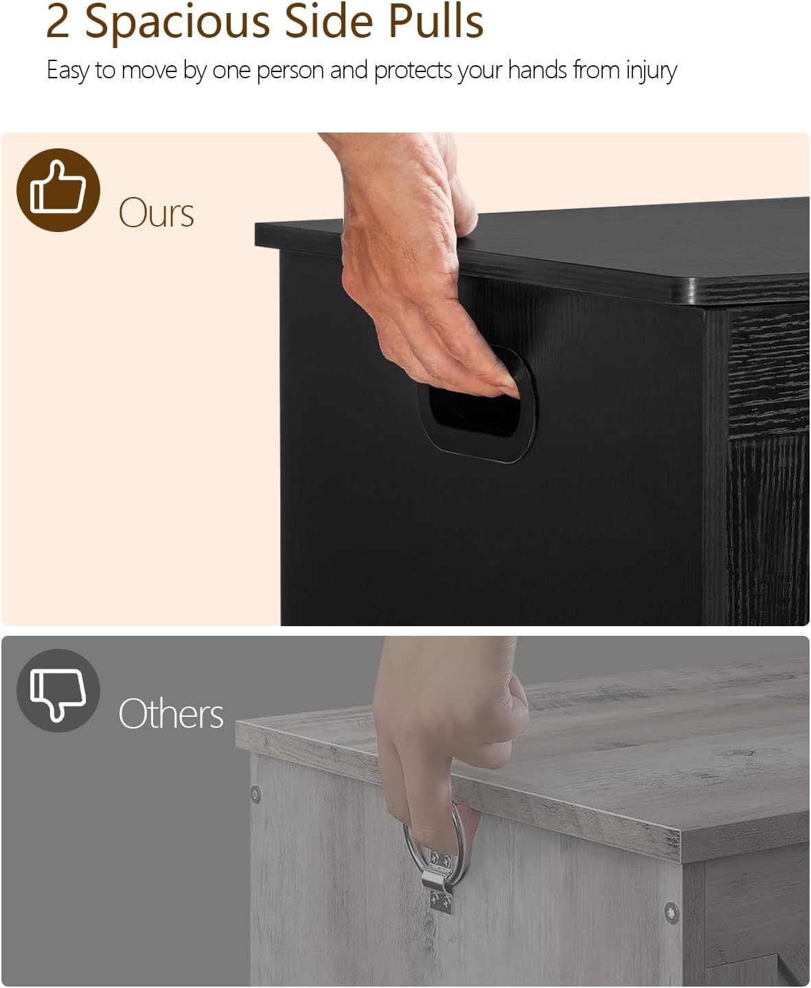 usikey 39.4” Storage Chest, Toy Chest, Toy Box with Safety Hinges, Lift Top Storage Bench, Supports 220 lb, for Living Room, Bedroom, Entryway, Black