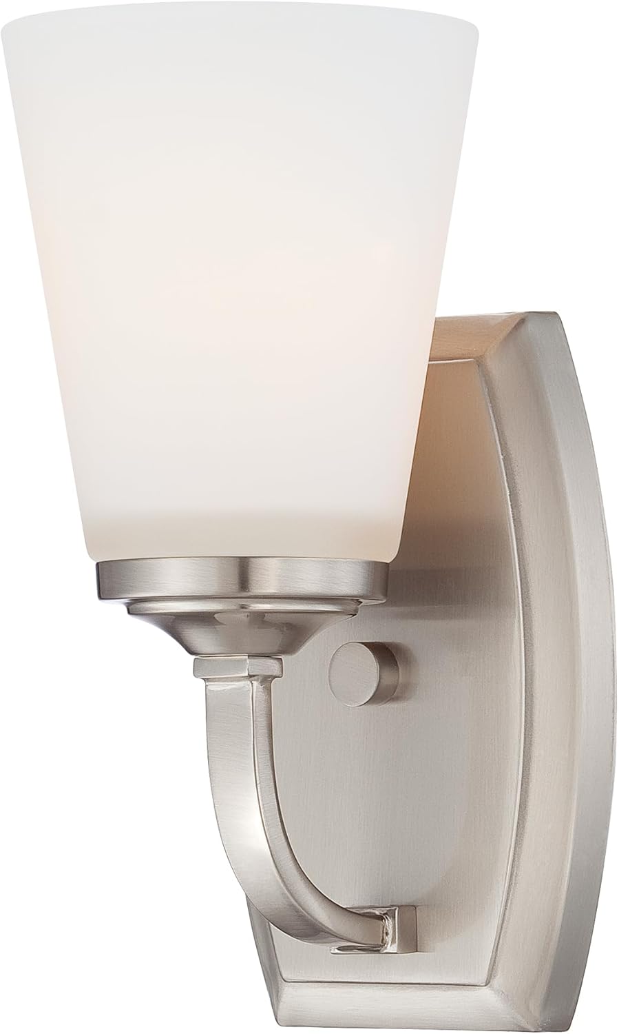 Minka Lavery 6961-84 Overland Park Vanity Bath Light, 1-Light, 100 Total Watts, 4.5-in H x 9-in W, Brushed Nickel