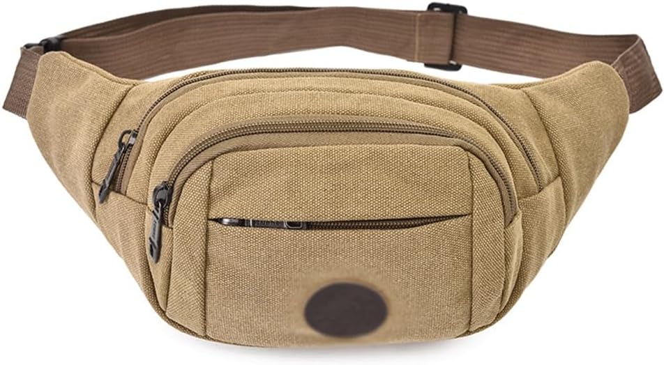 Washed Canvas Waist Pack Wallet Mobile Phone Storage Sports