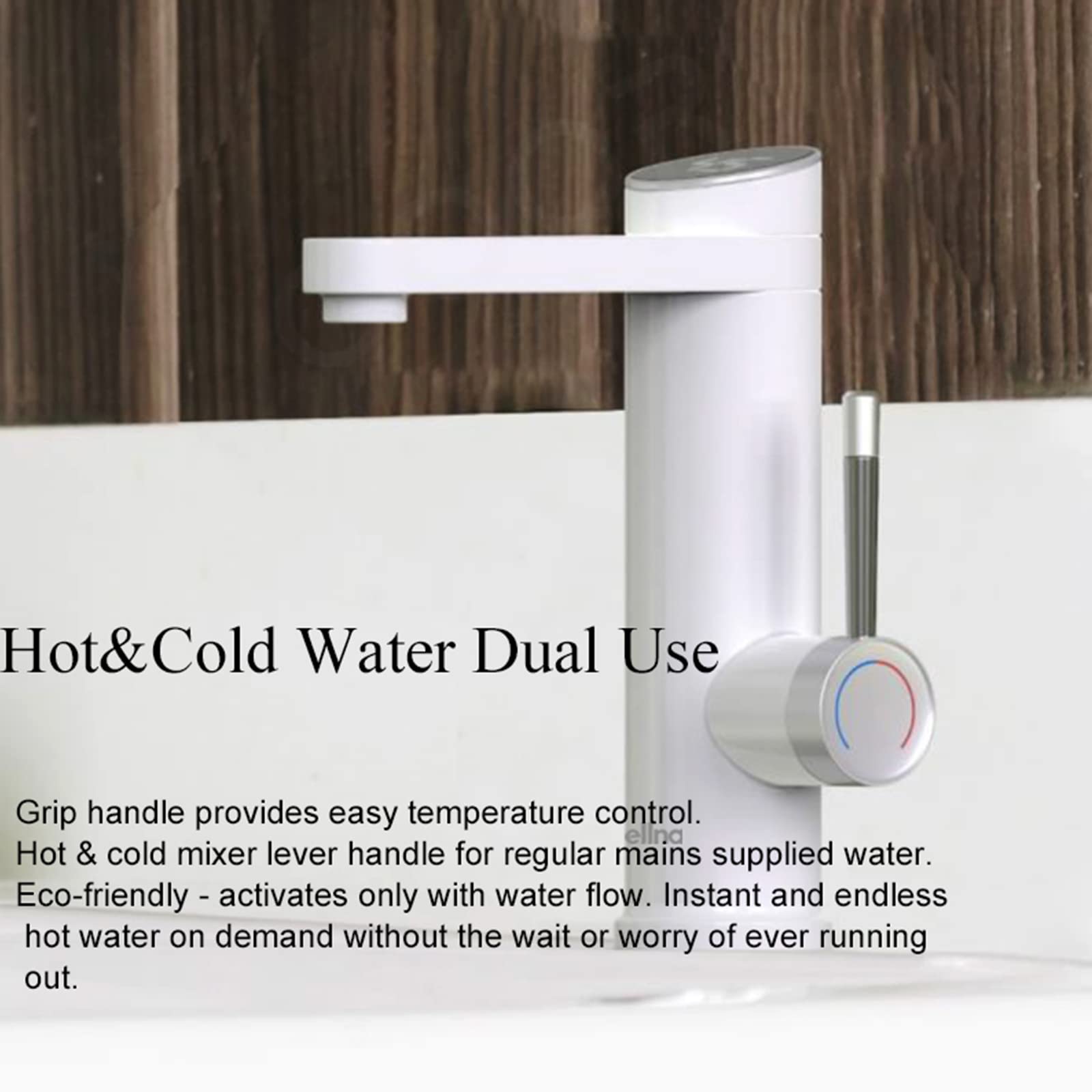 Rubinetto per lavandino del Bagno, Rubinetto per Acqua Calda istantanea, Rubinetto Elettrico, Rubinetti per Bagno per scaldabagno Senza Serbatoio, Rubinetto per Riscaldamento rapido con Display