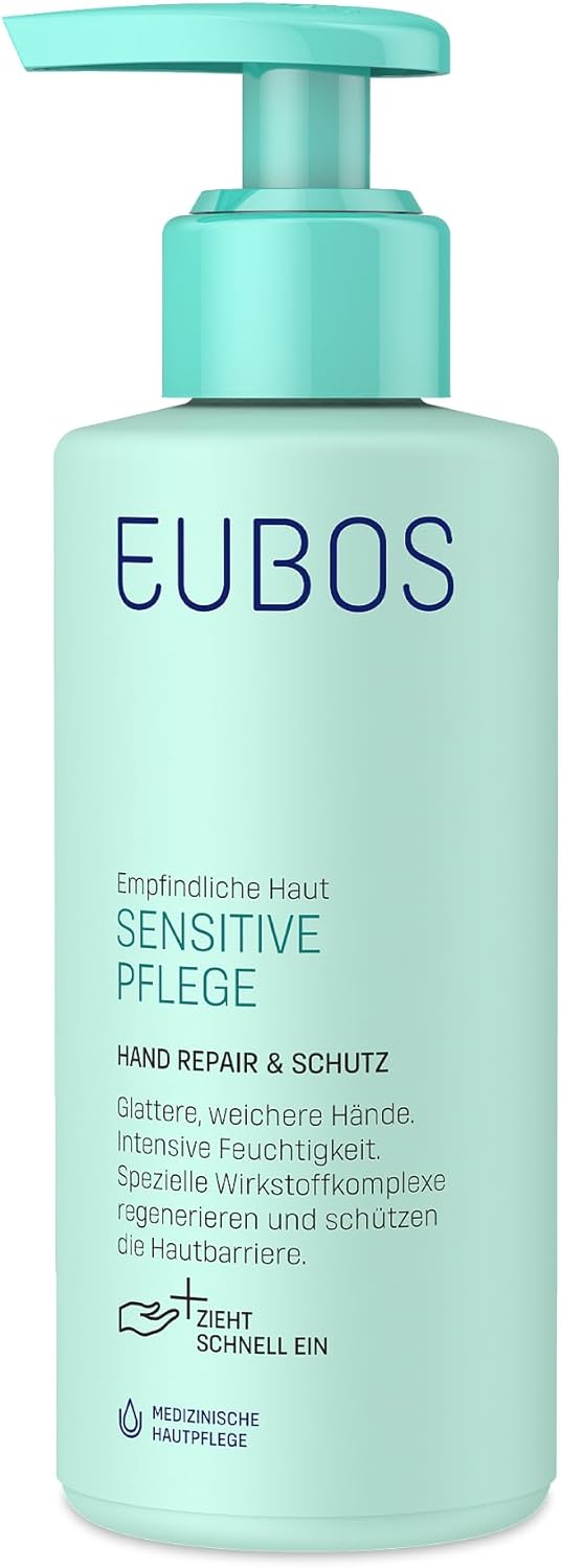 EUBOS Sensitive Care | Hand Repair & Protection Pump Dispenser | Hand Cream for Dry, Cracked Hands | For Noticeably Smoother and Softer Hands | Skin Compatibility Dermatologically Tested | 150 ml