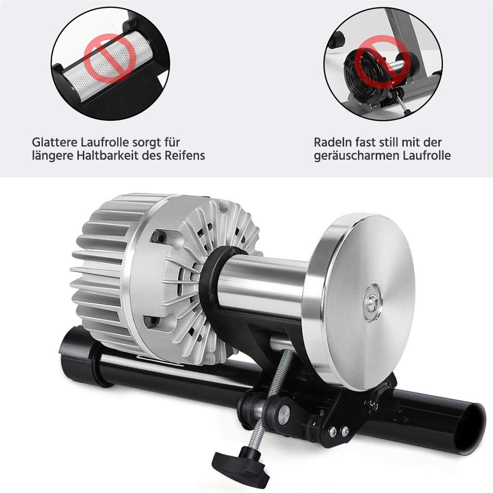Yaheetech Fluid Home Trainer Entraîneur de vélo, 5 Vitesses Réglables, pour Roue 26-28 Pouces 700 C, Pliable, Capacité de 120 kg Entraineur Intérieur Noir