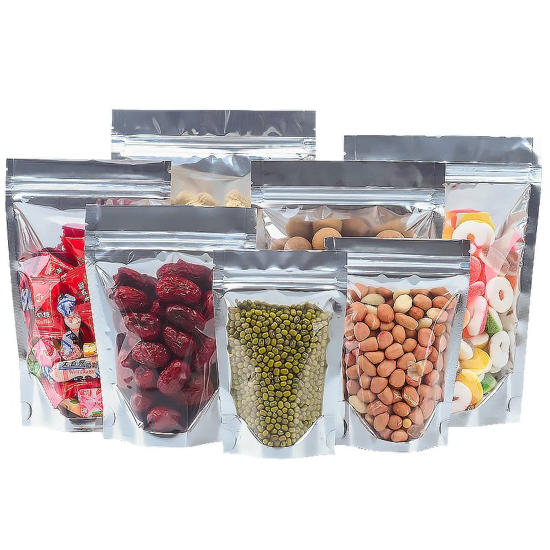 Adaamya® - Transparent Front/Silver Back Food grade Storage Standup Standee Pouches with Zipper - Pack of 50 Pcs (350 Gm (15 X 22 Cm)) (B09XM32PG3) Amazon Price History, Amazon Price Tracker