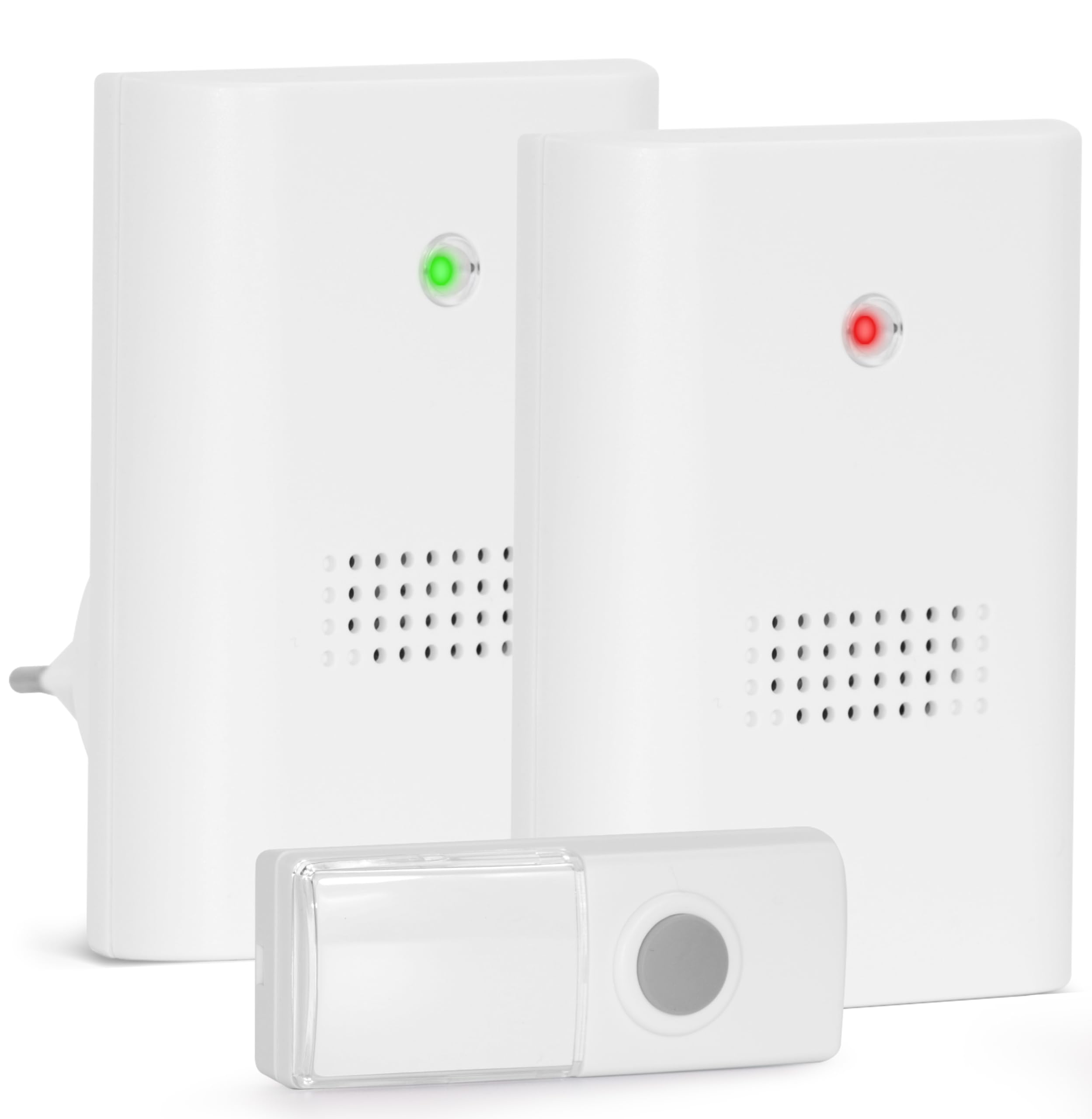 Kit de carillon sans fil HX Twin , système HX, récepteur stationnaire et portable avec clip de ceinture, blanc