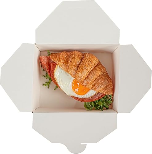 Miniatura 12 de Restaurantware Bio Tek - Cajas para llevar de 45 onzas, 50 loncheras para llevar, con cierre de tabulación, resistentes al calor, desechables, Rojo