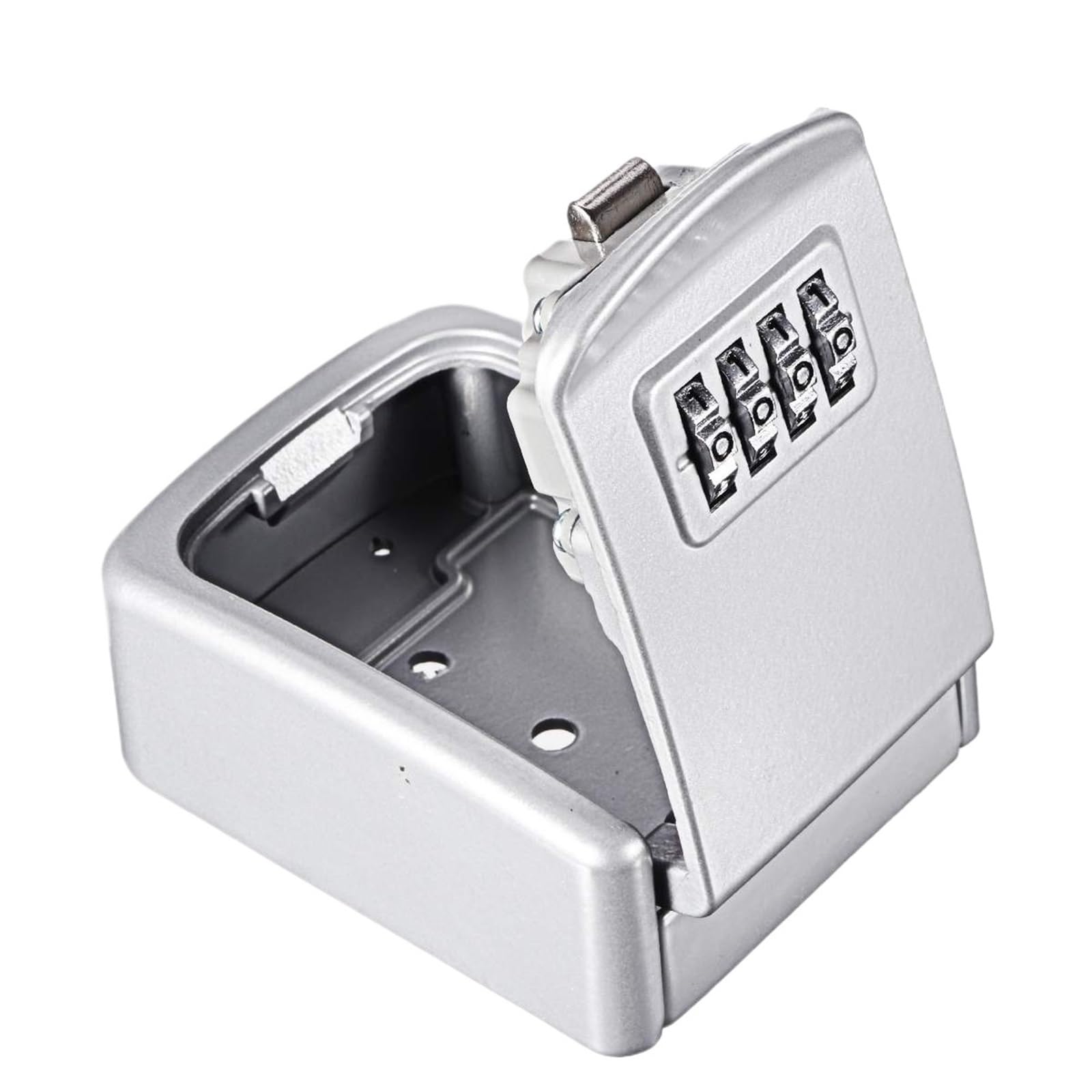 Boîte à clés à combinaison à 4 chiffres – Coffre-fort en métal étanche pour une utilisation en extérieur – Fixation murale pour clés, cartes d'accès et petits objets – Solution de rangement sécurisée
