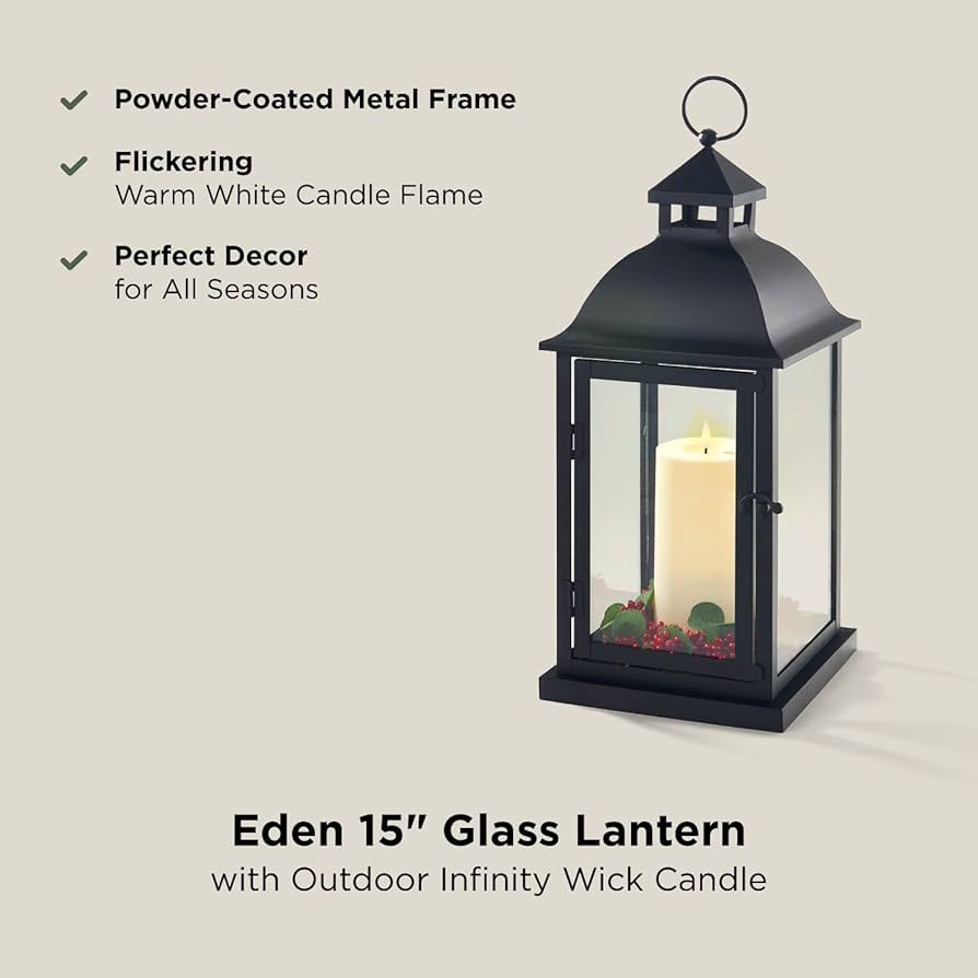 Candle Impressions Indoor/Outdoor Set Of (2) 15" Lanterns Midtown