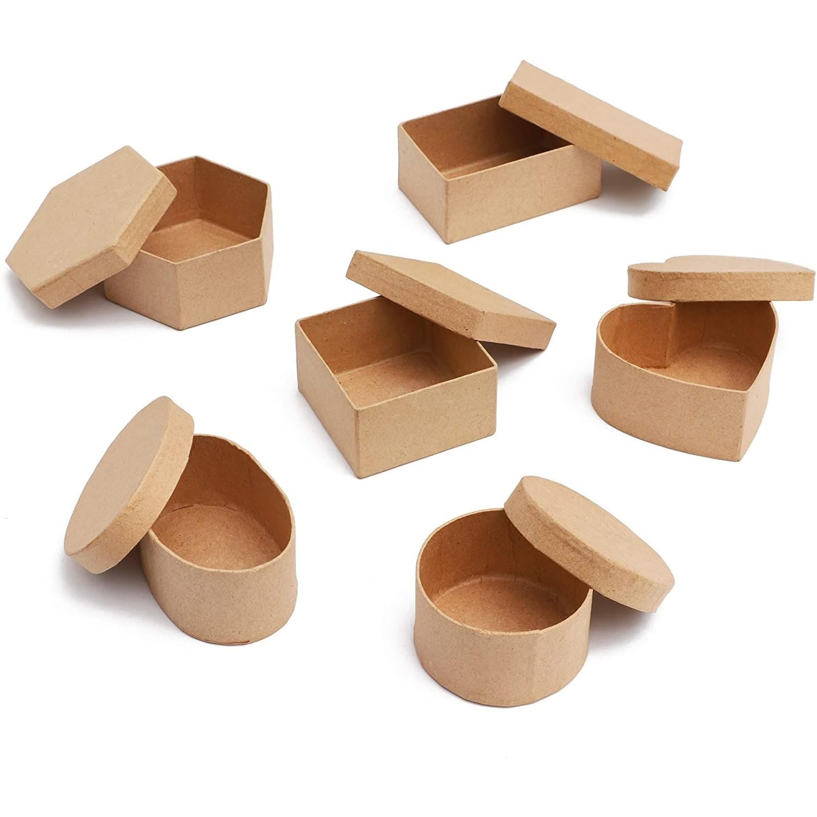 Amazon.com: Juvale 6-Pack Mini Paper Mache Boxes with Lids - Brown