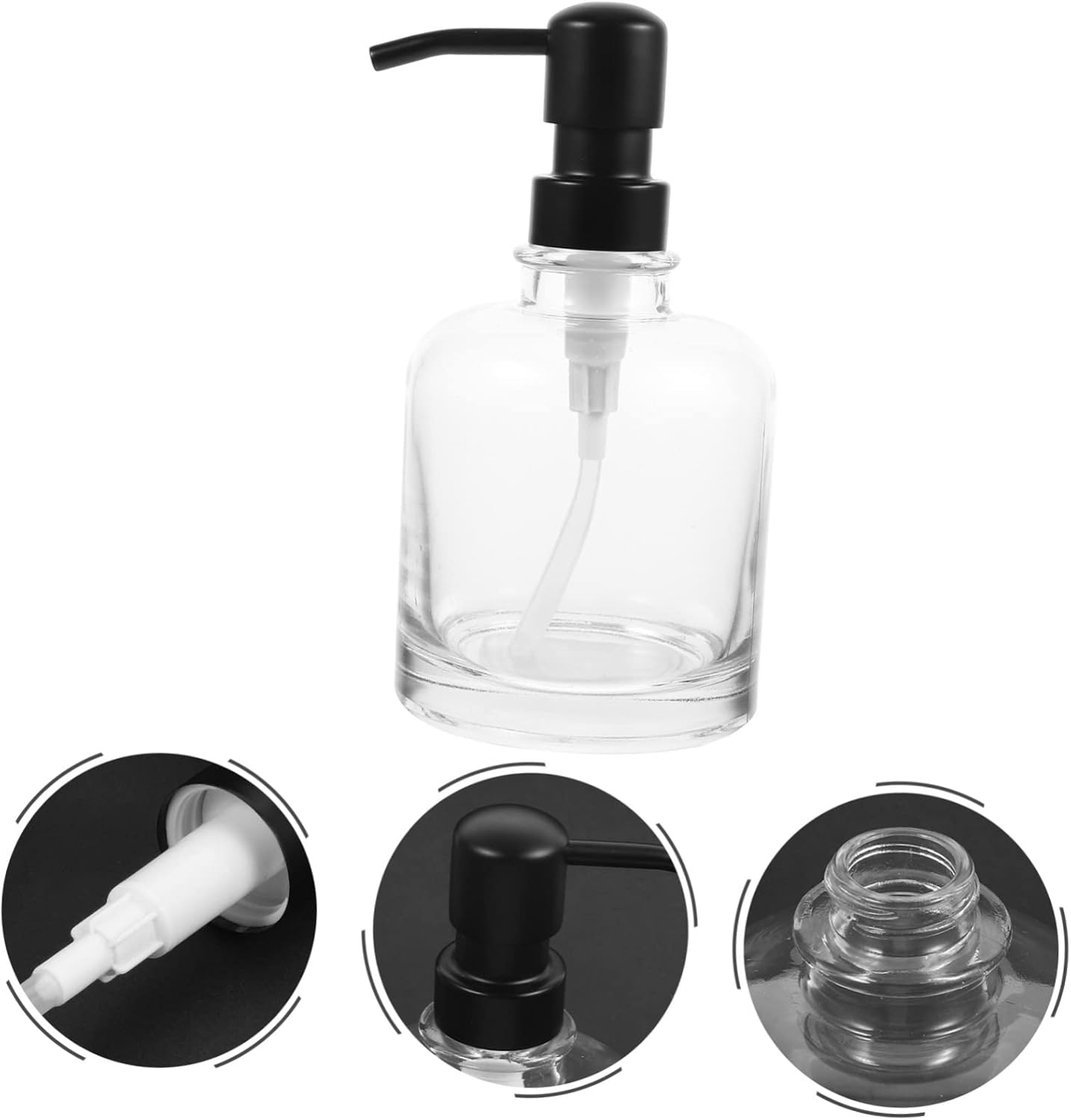 2pcs Glass Pump Dispenser Bottles for Soap Lotion and Shampoo Versatile Multi-Function Containers Easy-Press Design for Home and Travel Use