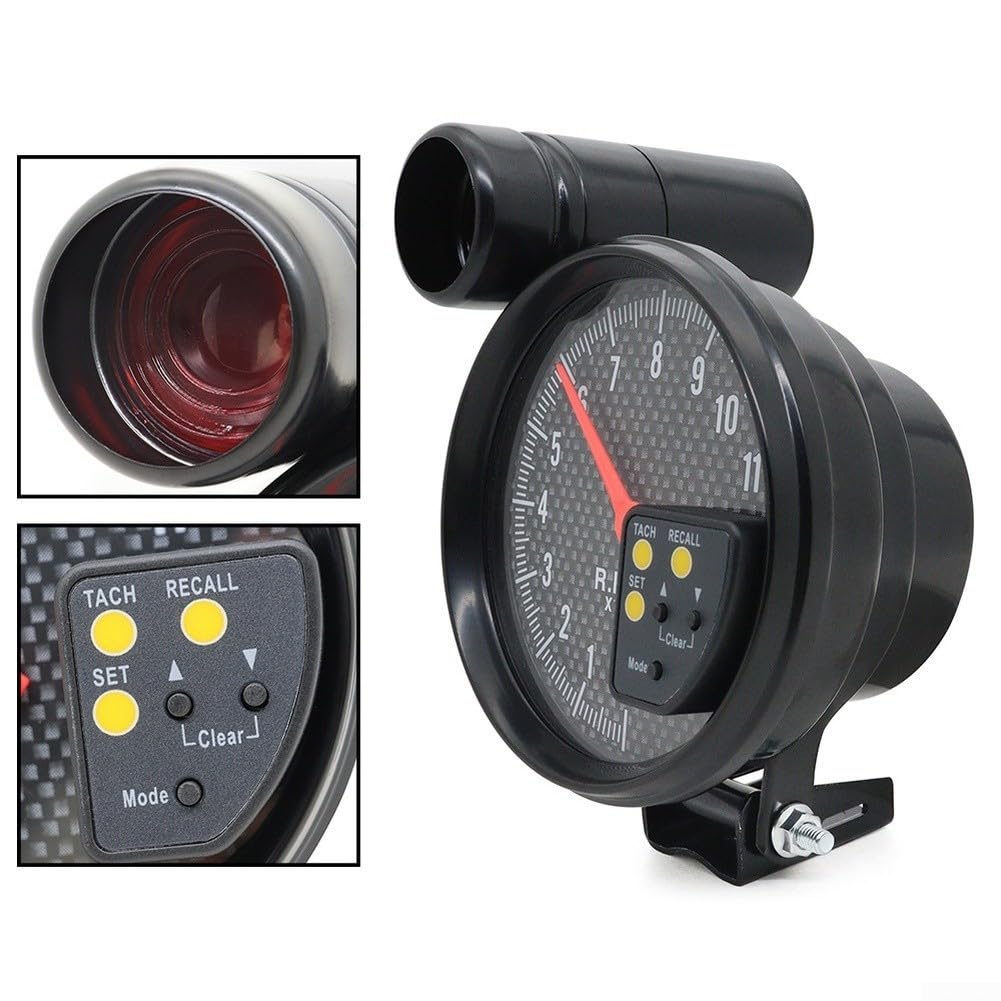 Compte-tours 5 Pouces pour fibre de LED 12V Compte-tours 5 Pouces