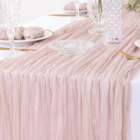 DeZerlor Dusty Pink Cheesecloth Table Runner 35