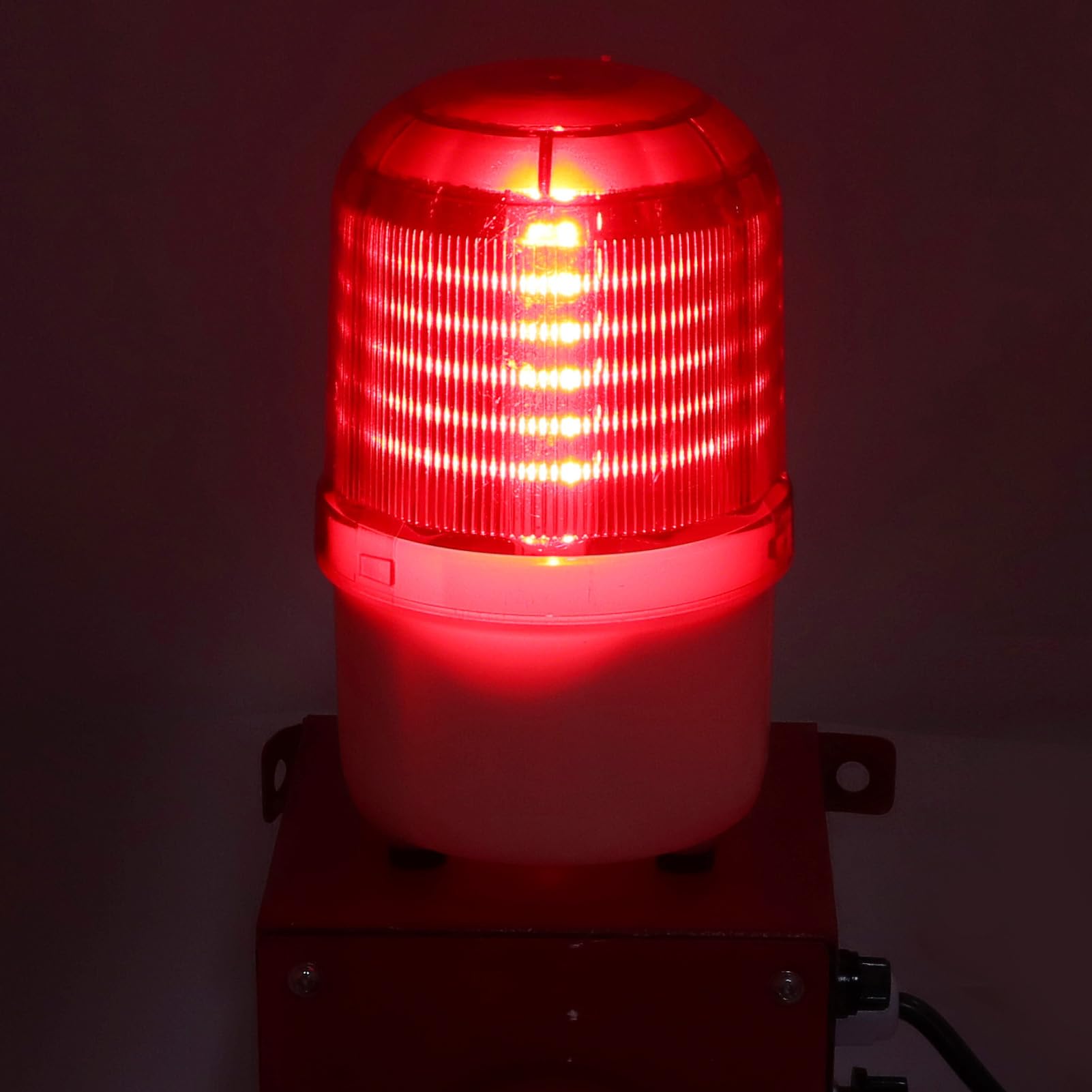 Alarma de luz y Sonido Industrial - Enchufe de EE. UU. 110 V - Luz de Advertencia de Emergencia montada en la Pared - Sirena de 130 dB con luz estroboscópica LED - 9 Sonidos