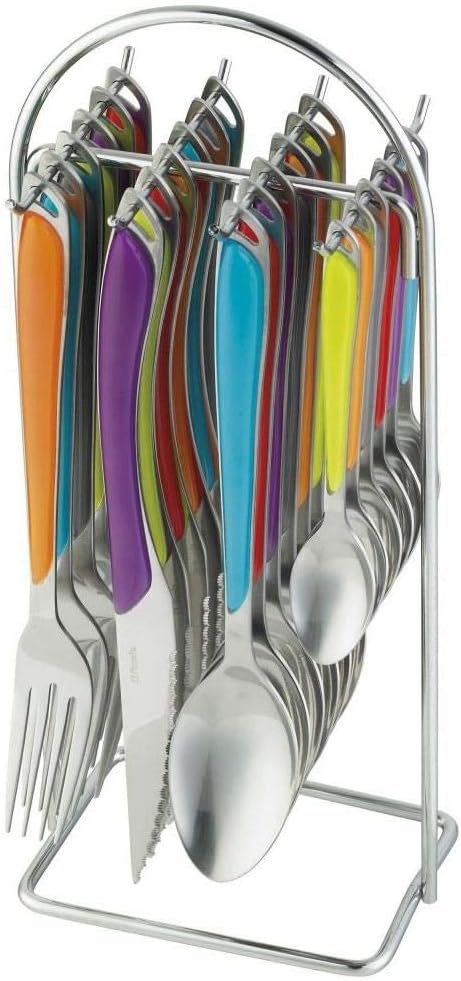 Amefa Eclat Kaleidoscope 24 Piece Hanging Cutlery Set - Multicoloured Handles