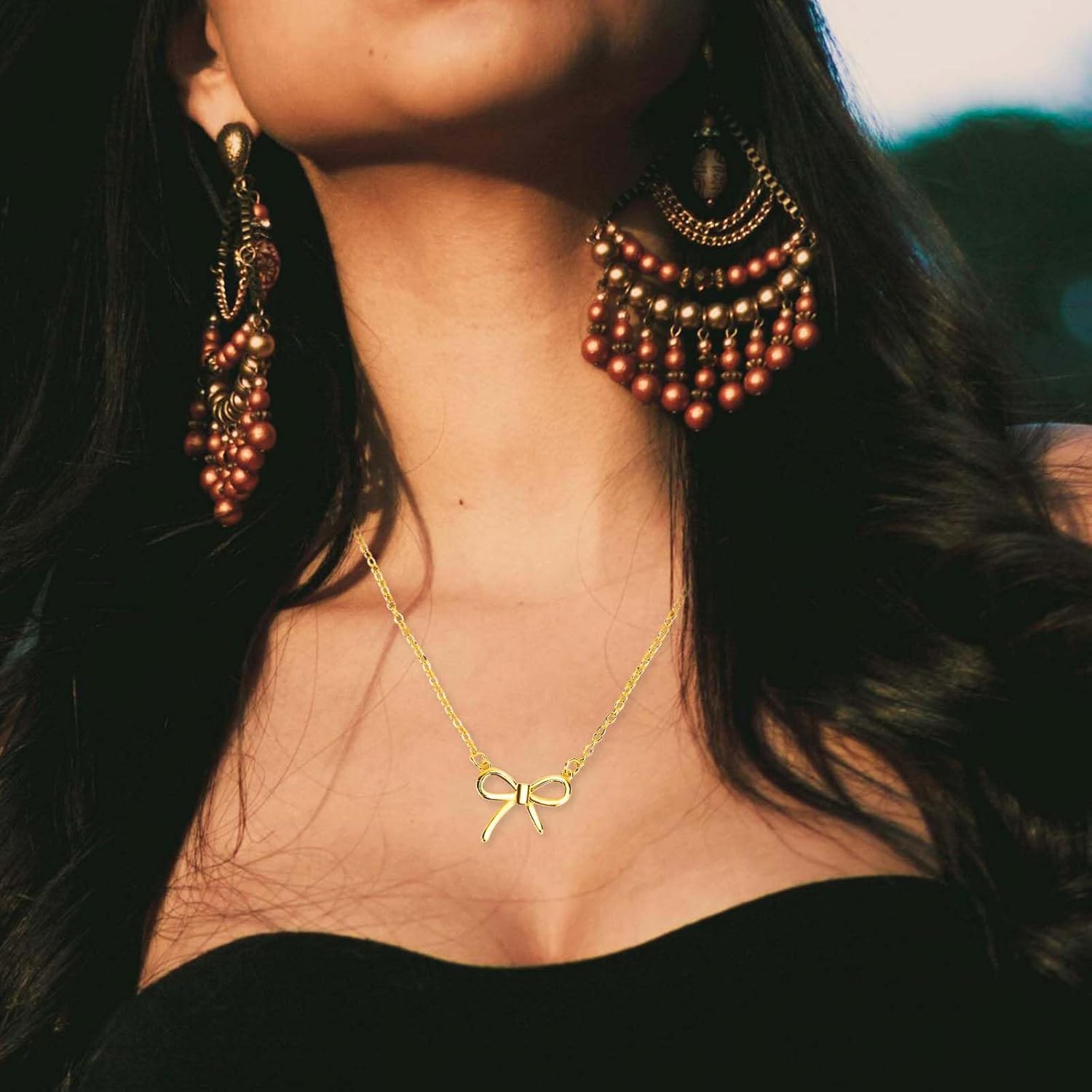 Gold Bow Necklace, Dainty Gold Bow Pendant, Trendy Women's Necklace, Cute Jewelry for Gift, 13+ Years - Image 4