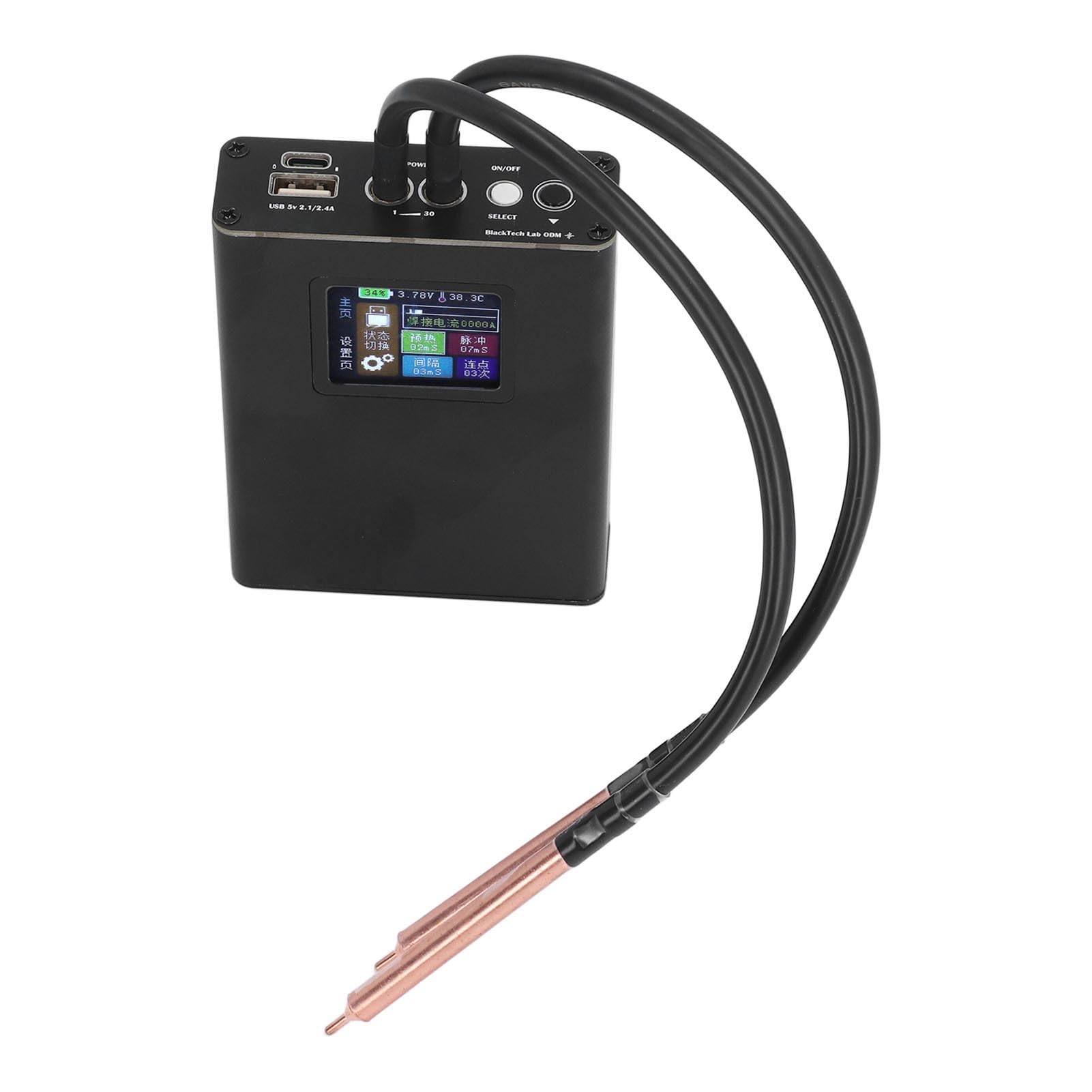 Mini Spot Welder Kit, For 0.25mm Sheet Metal DIY Mini Spot Welder Kit Portable LCD Display with 5000mAh Rechargeable Battery, Tools