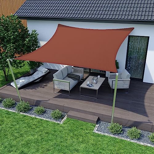 HOMPER 2x3M Sun Shade Sail Waterproof Rectangle(Grey), 95% UV Block Garden Sunscreen Awning Canopy with Free Rope, Breathable Patio Sail pergola for Outdoor Party