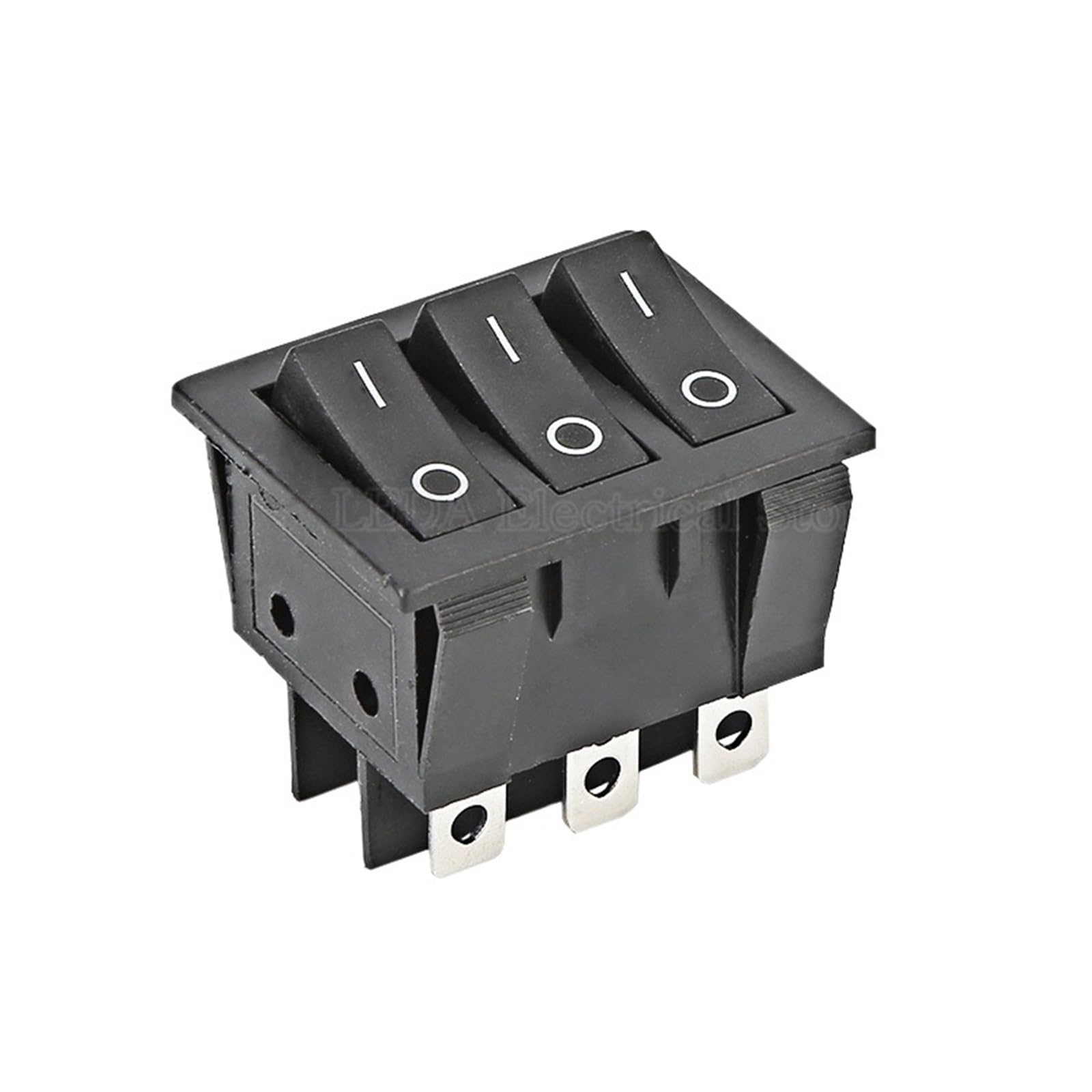KCD3 przełącznik kołyskowy ON-OFF 2 pozycje 9 pinów KCD3-303, czarno-czerwony, potrójny włącznik światła, przycisk 34 x 40 mm, łódź do samochodu (czarny i czerwony)