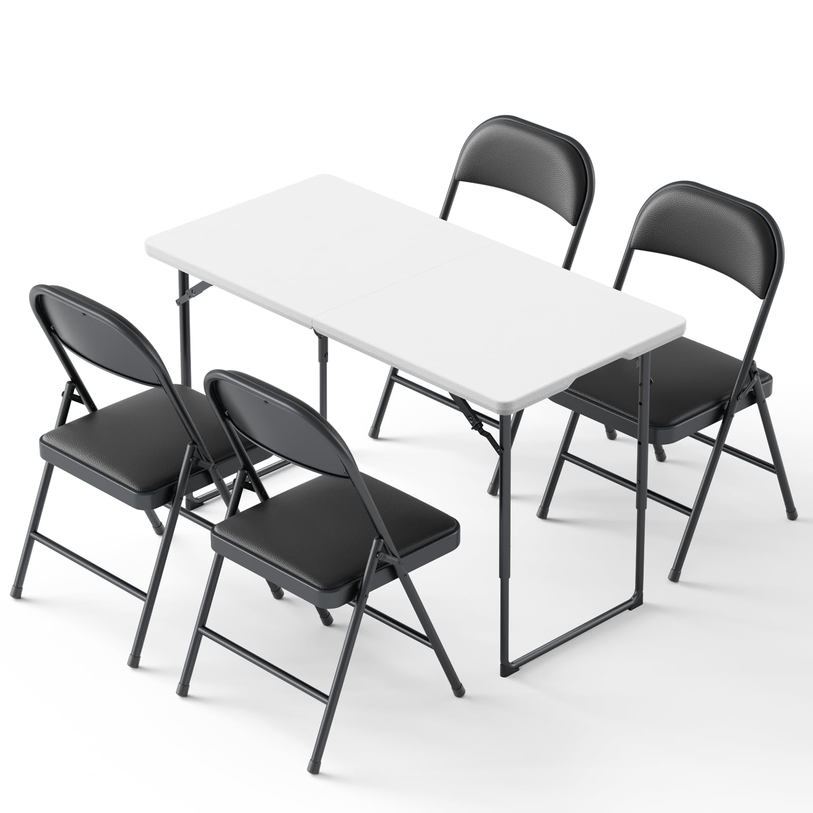 Amazon.com: Folding Table and Chairs, 4ft Folding Table with