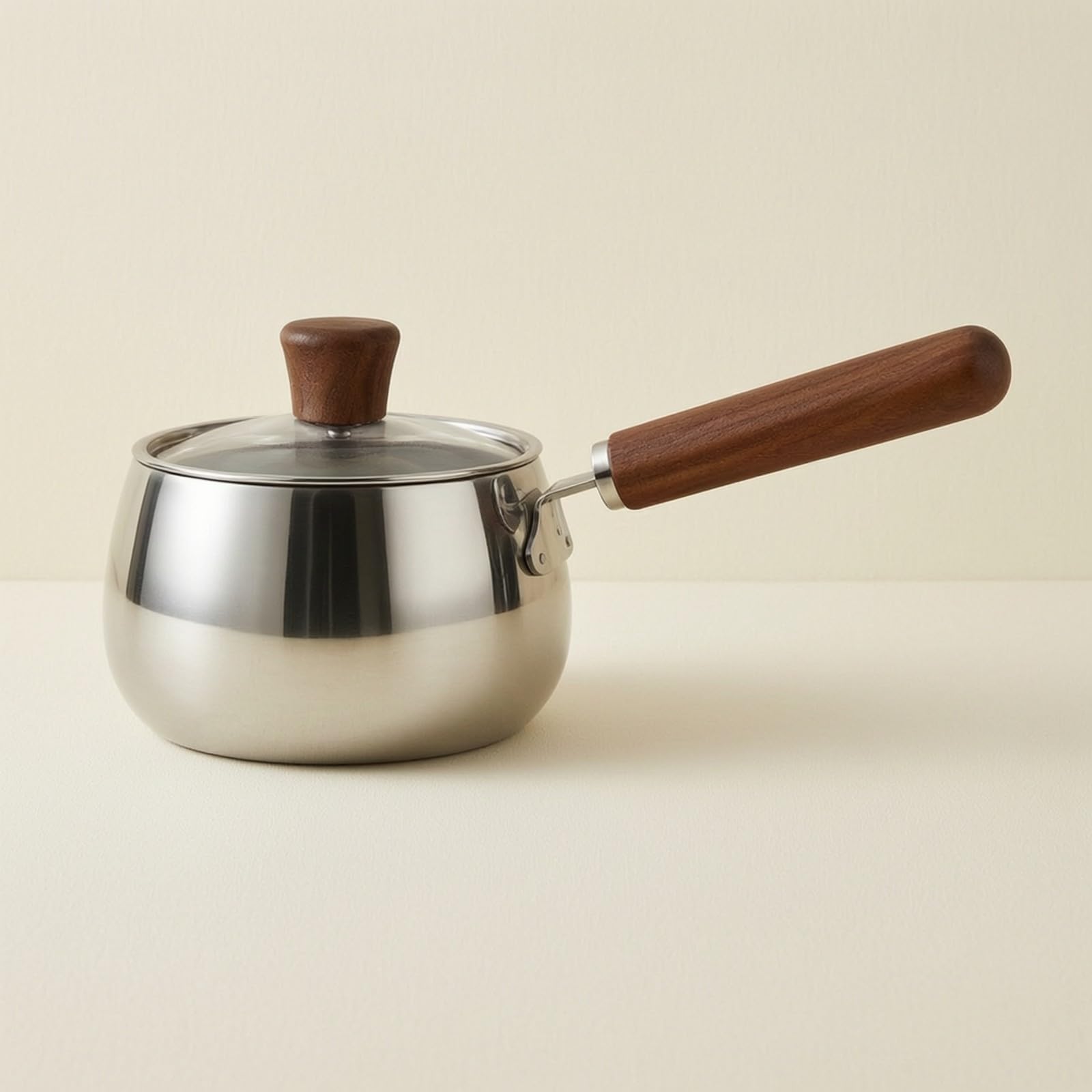 Olla Pequeña con Tapa y Vertedor Vertedor Compacta Mini Olla con Mango Resistente Al Óxido Pequeña